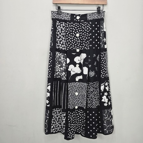 VTG 90s Y2K Chaus Patchwork Broomstick Maxi Skirt S Western Hippie Boho Peasant - Picture 1 of 11